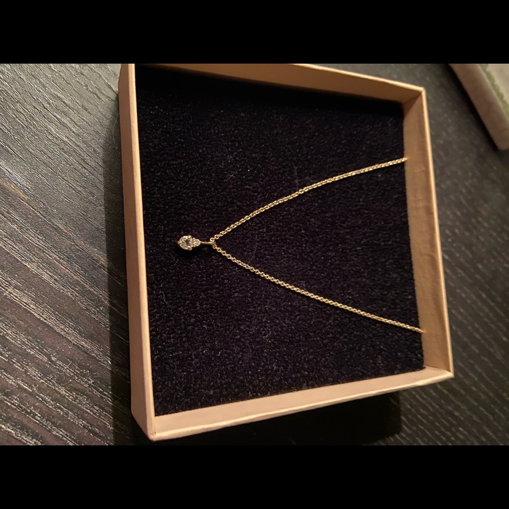 Stone and Strand necklace - white topaz & diamond